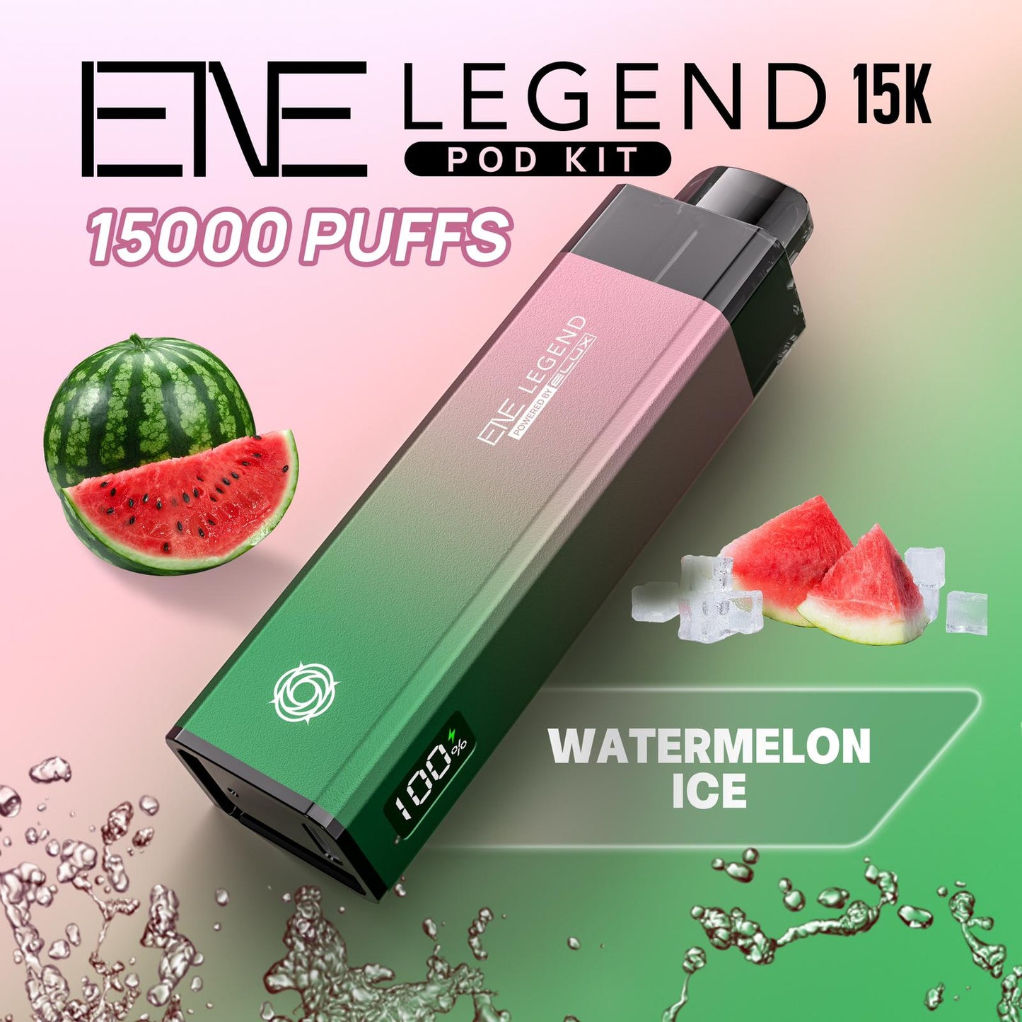 Elux ENE Legend 15k Puffs Prefilled Pod Kit Box of 5, Watermelon Ice Flavour