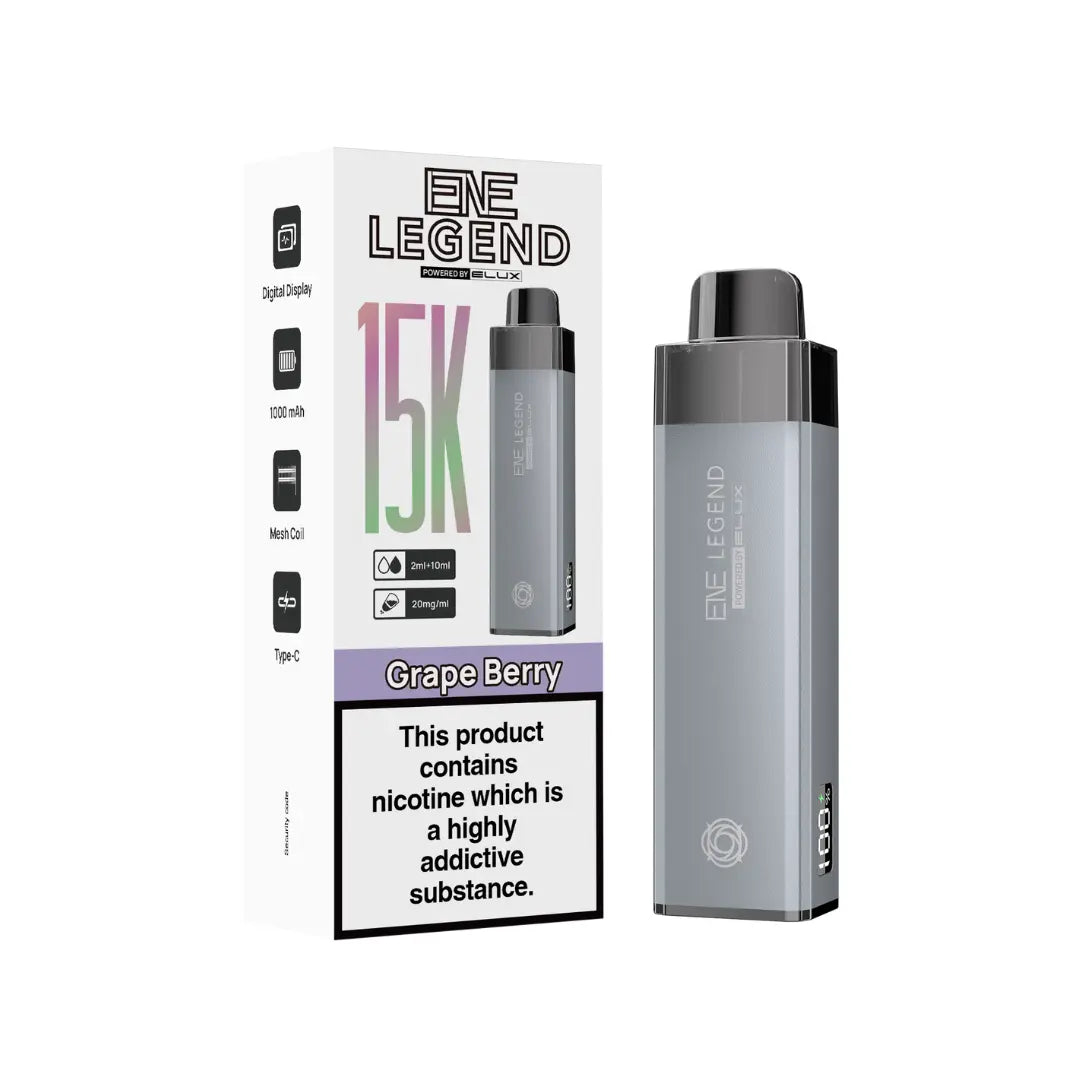Elux ENE Legend 15K Pod Vape Kit In Grape Berry Colour