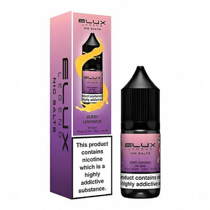 Elux Legend Nic Salt E Liquid 10ml Box of 10, Berry Lemonade Flavour