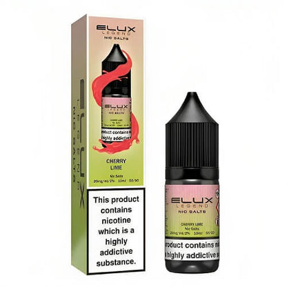 Elux Legend Nic Salt E Liquid 10ml Box of 10, Cherry Lime Flavour