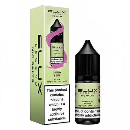 Elux Legend Nic Salt E Liquid 10ml Box of 10, gummy bear Flavour