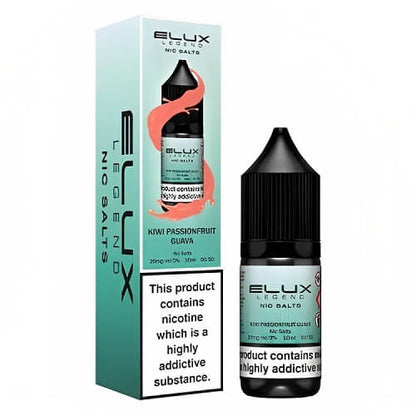 Elux Legend Nic Salt E Liquid 10ml Box of 10, Kiwi Passionfruit Guava Flavour
