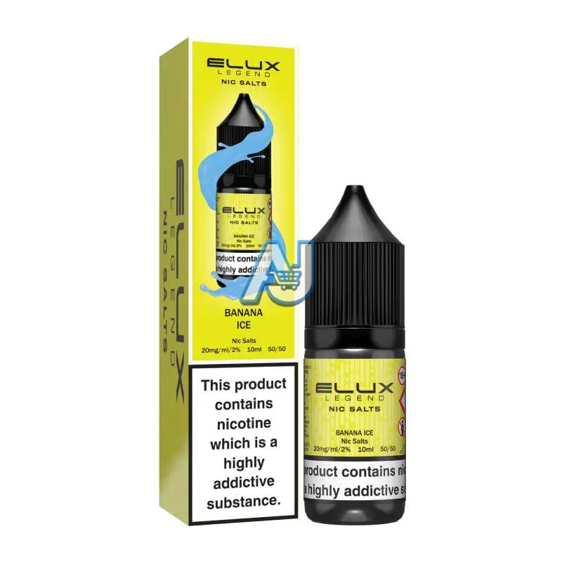 Elux Nic Salt E Liquid Box of 10, Banana Ice Flavour