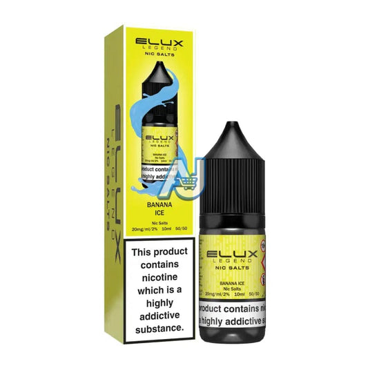 Elux Nic Salt E Liquid Box of 10, Banana Ice Flavour