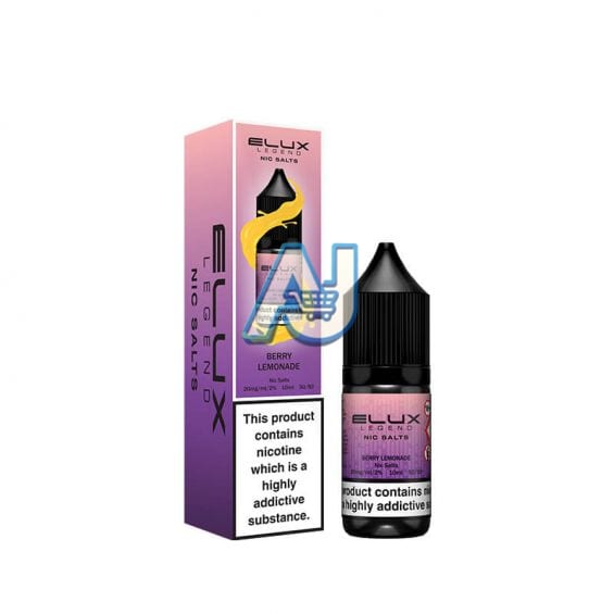 Elux Nic Salt E Liquid Box of 10, Berry Lemonade Flavour
