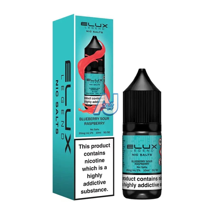 Elux Nic Salt E Liquid Box of 10, Blueberry Sour Raspberry Flavour