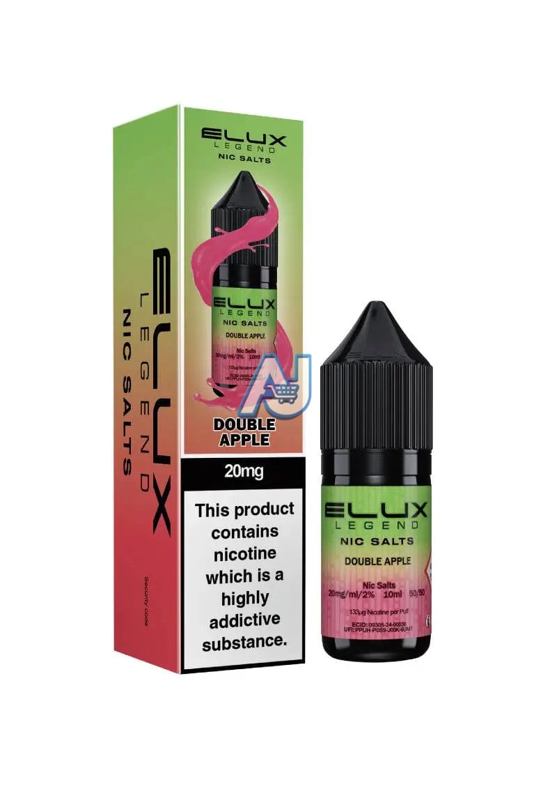 Elux Nic Salt E Liquid Box of 10, Double Apple Flavour