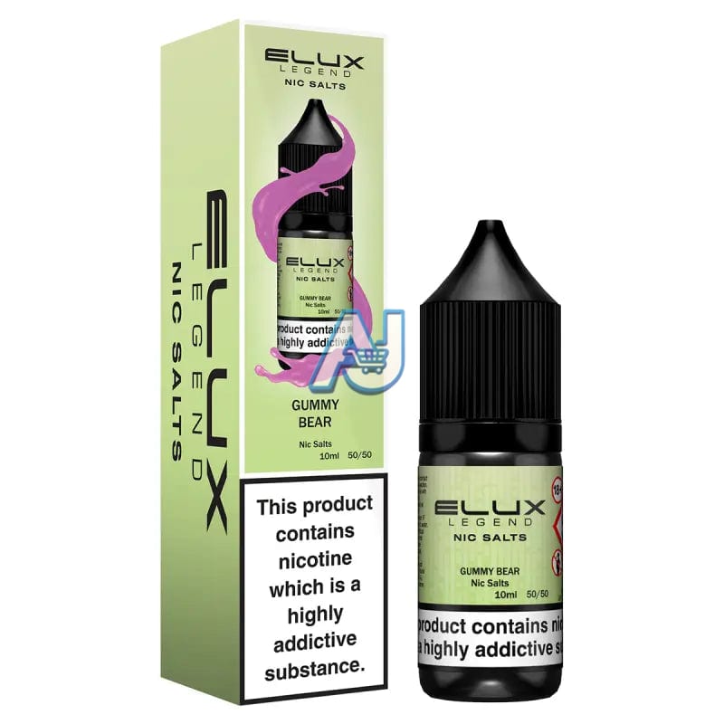 Elux Nic Salt E Liquid Box of 10, Gummy Bear Flavour