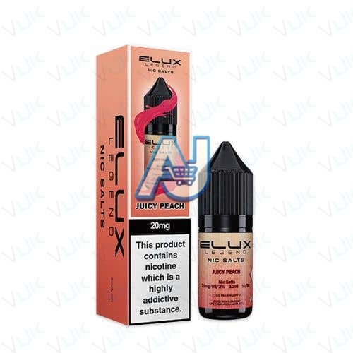 Elux Nic Salt E Liquid Box of 10, Juicy Peach Flavour