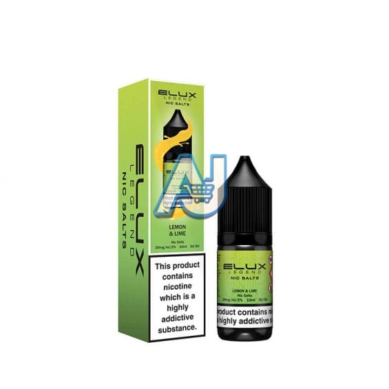 Elux Nic Salt E Liquid Box of 10, Lemon Lime Flavour