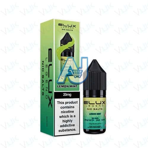 Elux Nic Salt E Liquid Box of 10, Lemon Mint Flavour