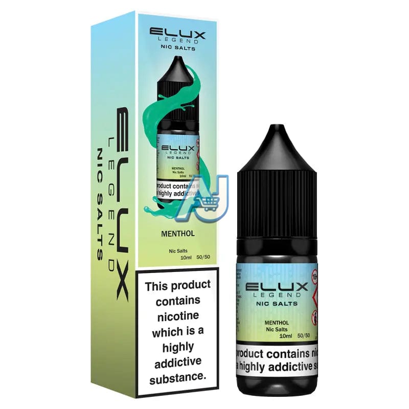 Elux Nic Salt E Liquid Box of 10, Menthol Flavour