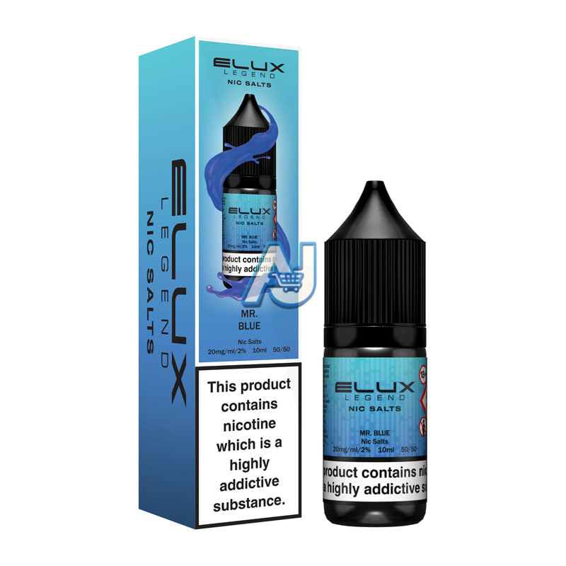 Elux Nic Salt E Liquid Box of 10, Mr Blue Flavour