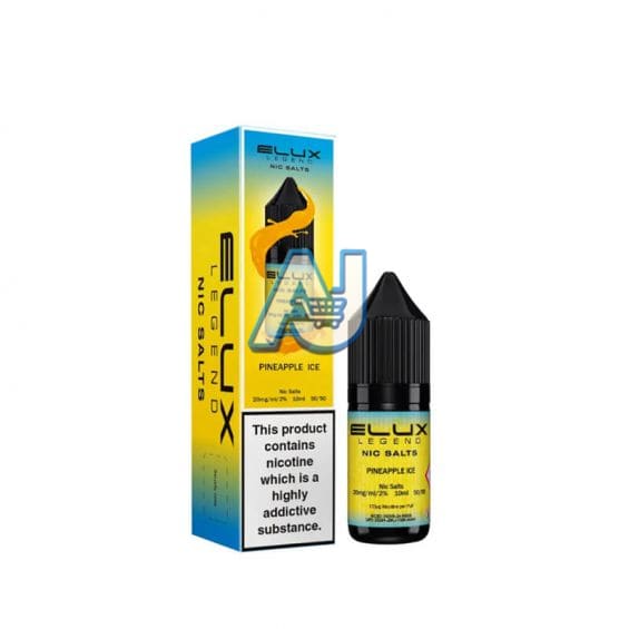 Elux Nic Salt E Liquid Box of 10, Pineapple Ice Flavour