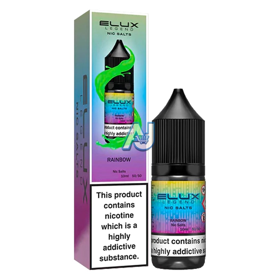 Elux Nic Salt E Liquid Box of 10, Rainbow Flavour
