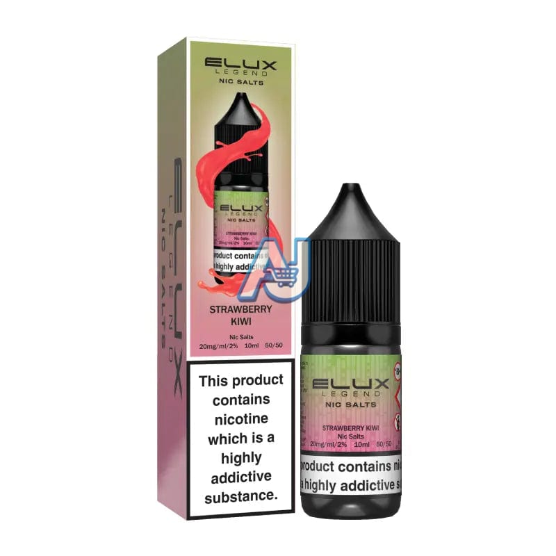 Elux Nic Salt E Liquid Box of 10, Strawberry Kiwi Flavour