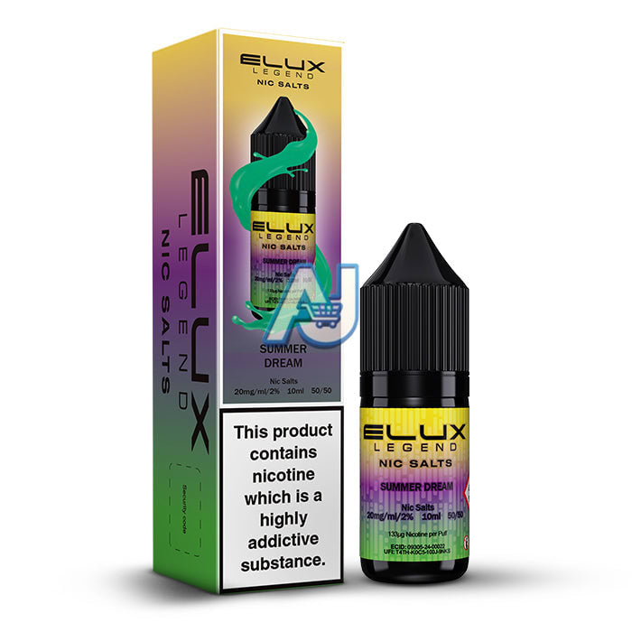 Elux Nic Salt E Liquid Box of 10, Summer Dream Flavour