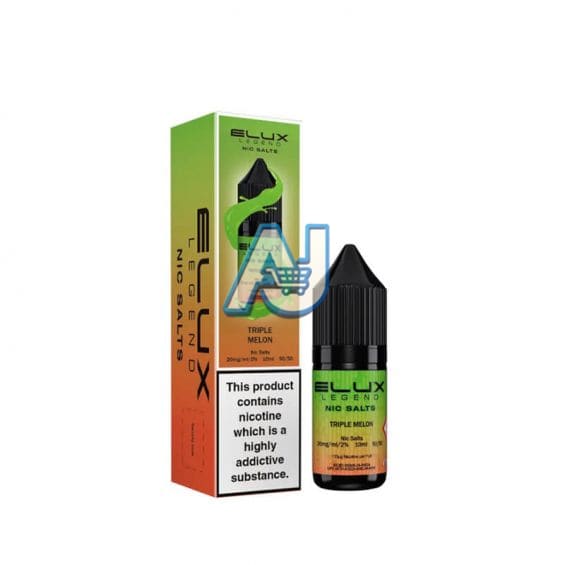 Elux Nic Salt E Liquid Box of 10, Triple Melon Flavour