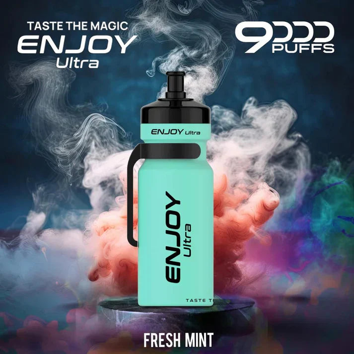 Enjoy Ultra 9000 Puffs Prefilled Vape Pod Kit Box of 10, Fresh Mint Flavour