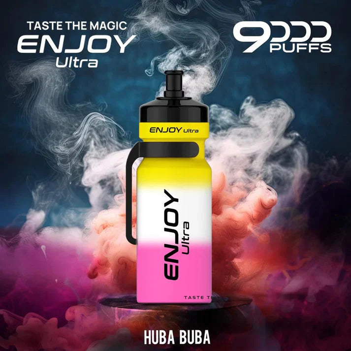 Enjoy Ultra 9000 Puffs Prefilled Vape Pod Kit Box of 10, Huba Buba Flavour