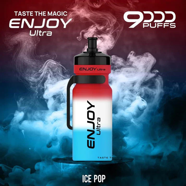 Enjoy Ultra 9000 Puffs Prefilled Vape Pod Kit Box of 10, Ice Pop Flavour
