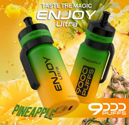 Enjoy Ultra 9000 Puffs Prefilled Vape Pod Kit Box of 10, Pineapple Flavour