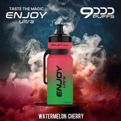 Enjoy Ultra 9000 Puffs Prefilled Vape Pod Kit Box of 10, Watermelon Cherry Flavour