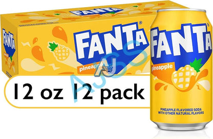 12 Soda Cans, Pineapple Flavour, Aj Superstore