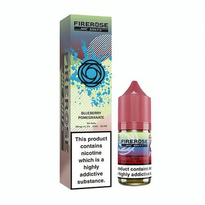 Firerose 5000 10ml Nic Salt E Liquid  Pack of 10, Blueberry Pomegranate Flavour