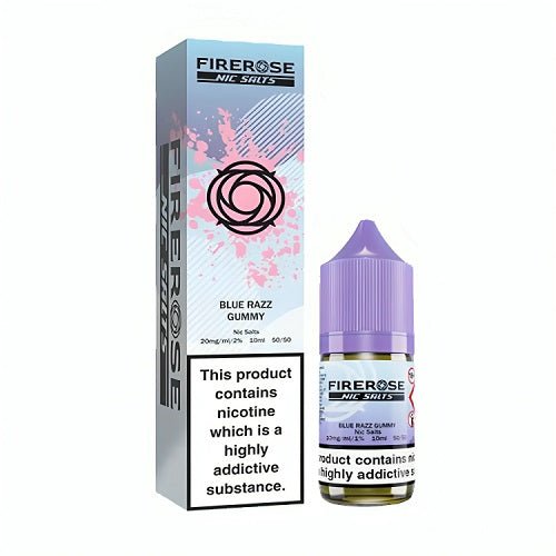 Firerose 5000 10ml Nic Salt E Liquid Pack of 10, Blue Razz Gummy Flavour