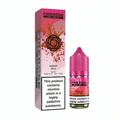 Firerose 5000 10ml Nic Salt E Liquid Pack of 10, Cherry Cola Flavour