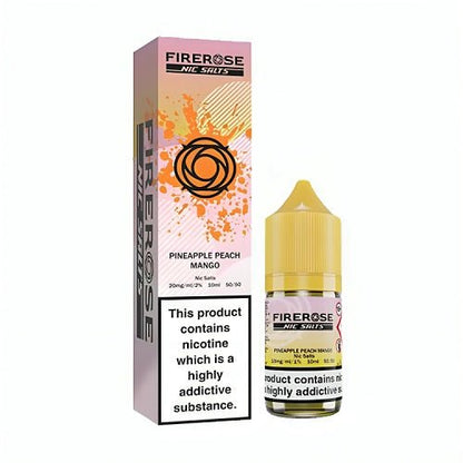 Firerose 5000 10ml Nic Salt E Liquid Pack of 10, Pineapple Peach Mango Flavour