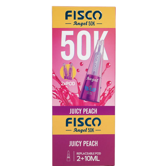Fisco Angel 50K Puffs Prefilled Pod Kit, Juicy Peach Flavour