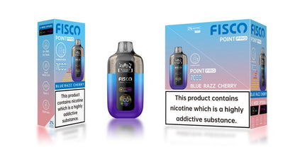Fisco Point Pro 7000 Puff Prefilled Pod Kit Box of 5, Blue Razz Cherry Flavour
