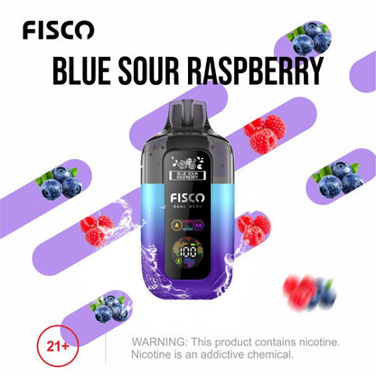 Fisco Point Pro 7000 Puff Prefilled Pod Kit Box of 5, Blue Sour Raspberry Flavour