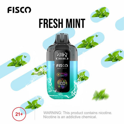 Fisco Point Pro 7000 Puff Prefilled Pod Kit Box of 5, Fresh Mint Flavour