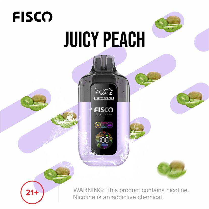 Fisco Point Pro 7000 Puff Prefilled Pod Kit Box of 5, Juicy Peach Flavour