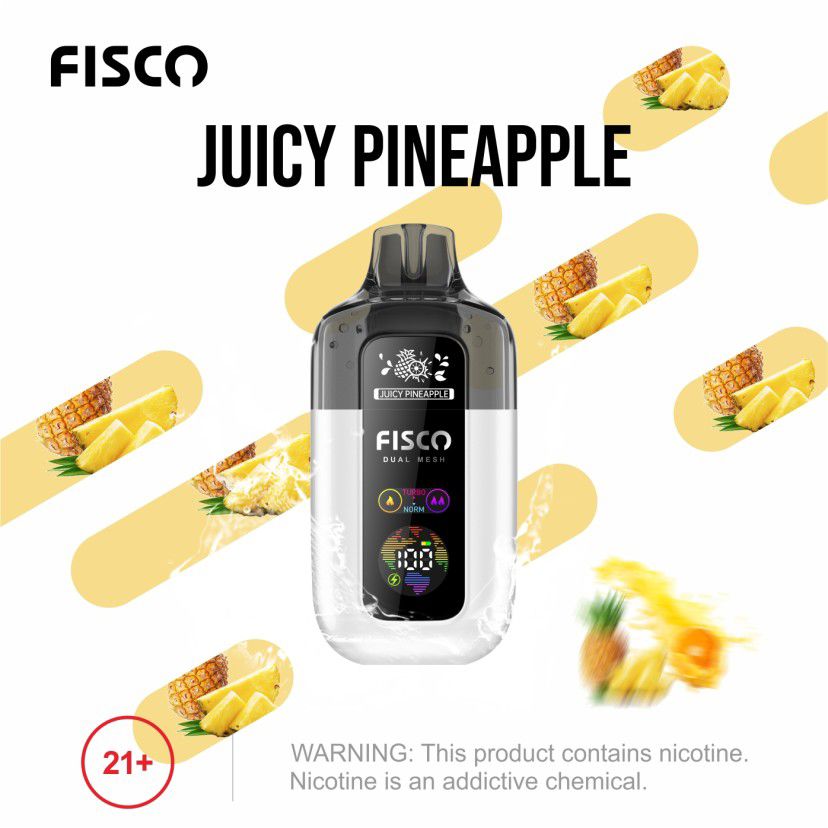 Fisco Point Pro 7000 Puff Prefilled Pod Kit Box of 5, Juicy Pineapple Flavour