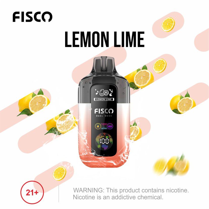 Fisco Point Pro 7000 Puff Prefilled Pod Kit Box of 5, Lemon Lime Flavour