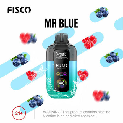Fisco Point Pro 7000 Puff Prefilled Pod Kit Box of 5, Mr Blue Flavour