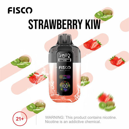 Fisco Point Pro 7000 Puff Prefilled Pod Kit Box of 5, Strawberry Kiw Flavour