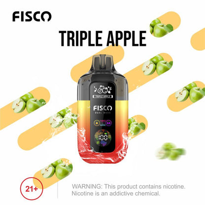 Fisco Point Pro 7000 Puff Prefilled Pod Kit Box of 5, Triple Apple Flavour