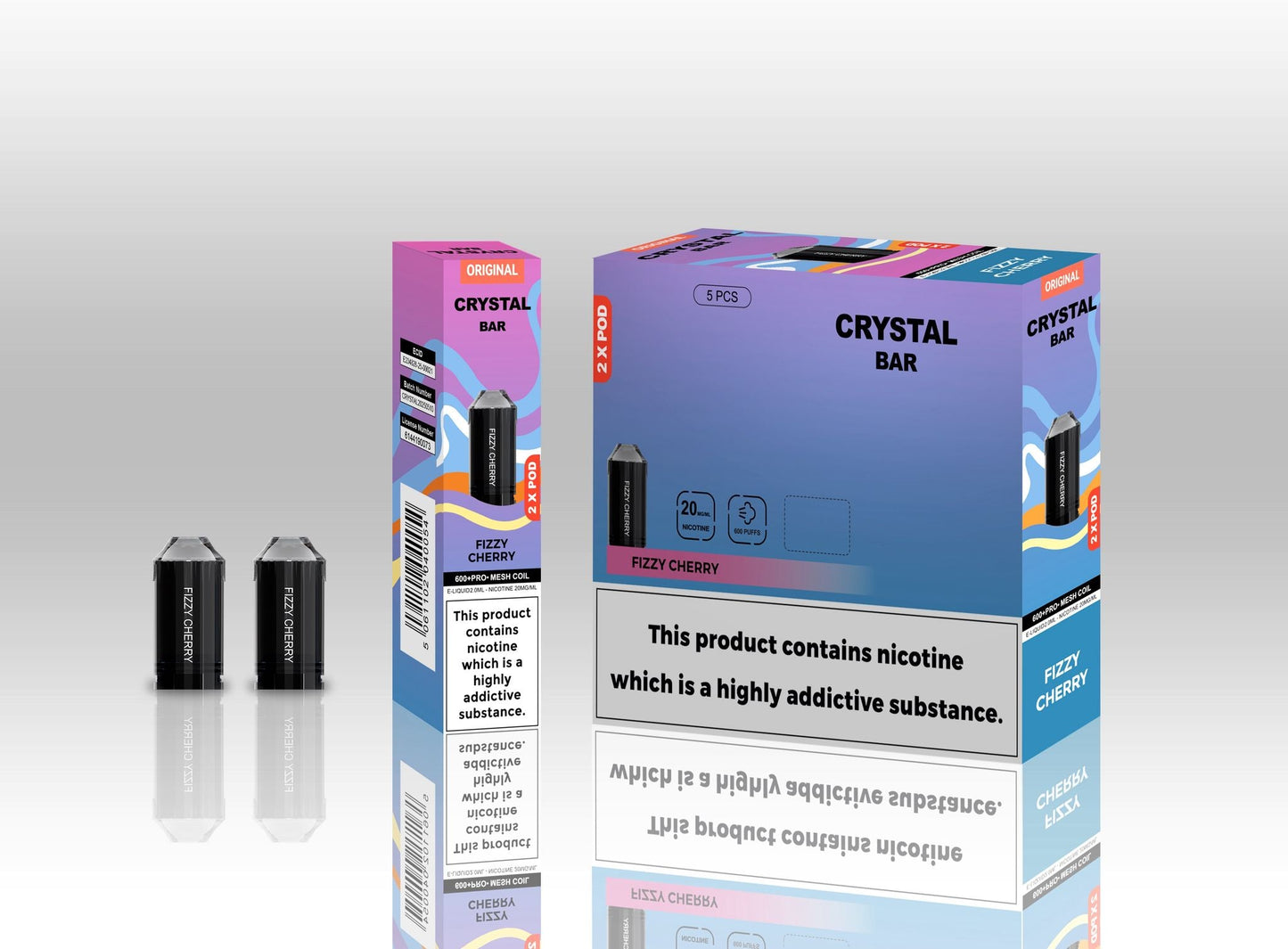 Crystal Bar Original 600 Prefilled Replacement Pods - Box of 10
