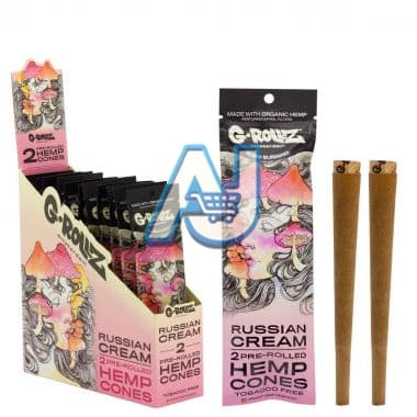 G Rollz Hemp Blunt Cones 2 Pack, Russian Cream Flavour