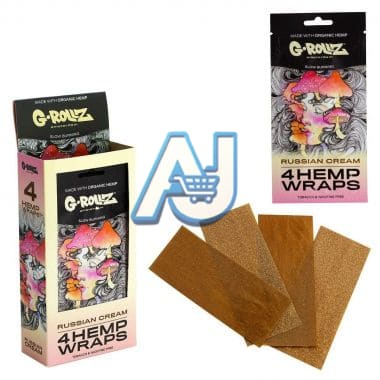 G ROLLZ Loose Hemp Blunt Wraps 4 Pack, Russian Cream Flavour