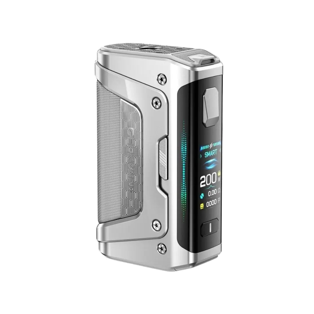 Geekvape Aegis Legend 5 Box Mod which can be used with Sub-ohm Tanks - RDAs - RTAs - MTL Tanks - Frost Silver Colour 