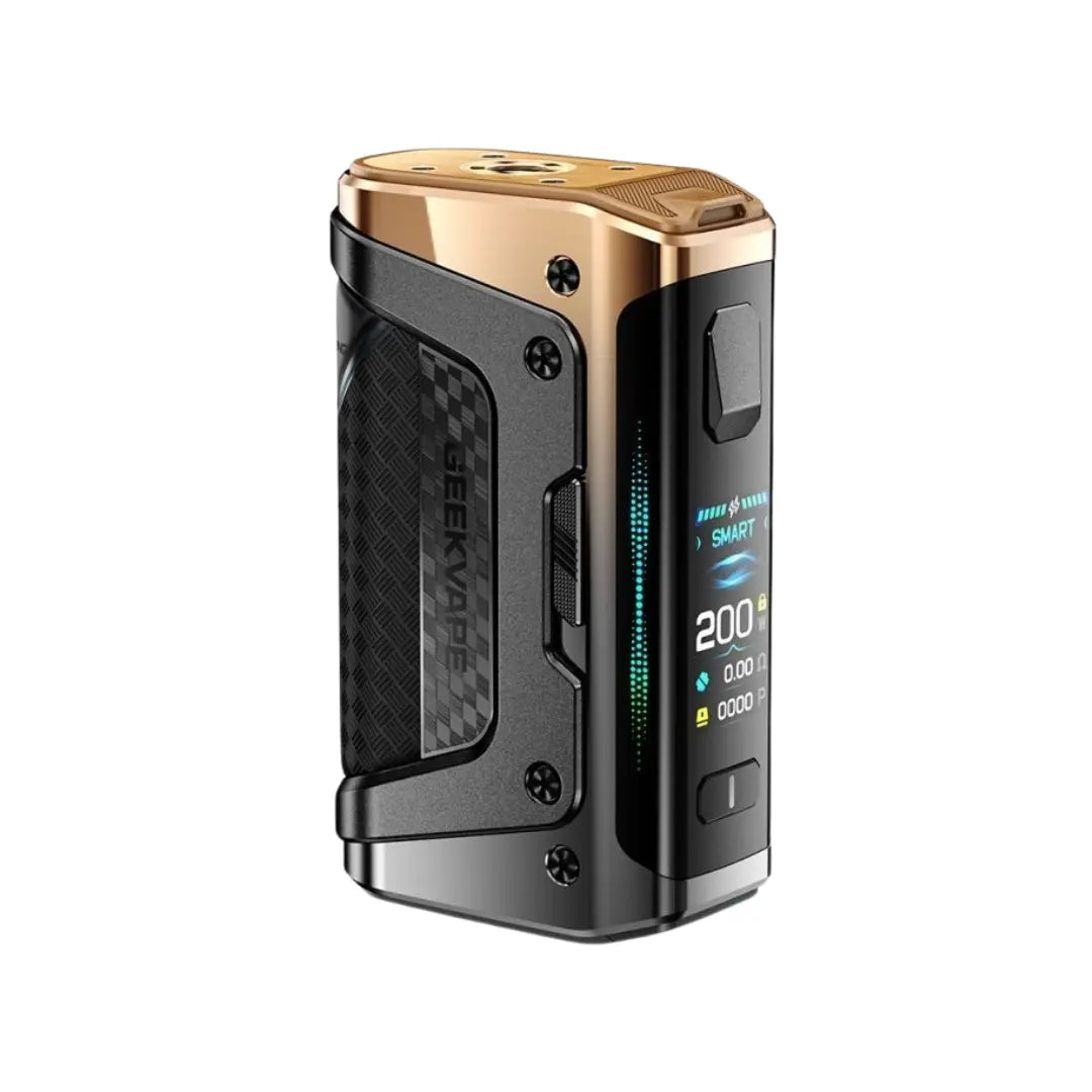 Geekvape Aegis Legend 5 Box Mod which can be used with Sub-ohm Tanks - RDAs - RTAs - MTL Tanks - Racing Gold Colour 