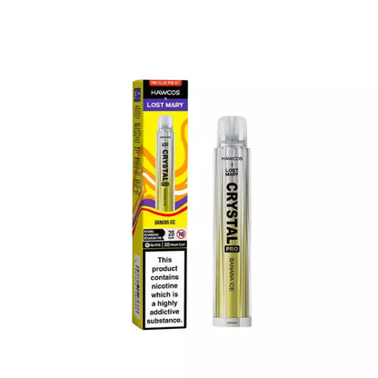 Lost Mary X Hawcos Crystal Pro Prefilled Pod Kit - Banana Ice Flavour.