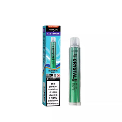 Lost Mary X Hawcos Crystal Pro Prefilled Pod Kit - Fresh Menthol Mojito Flavour.