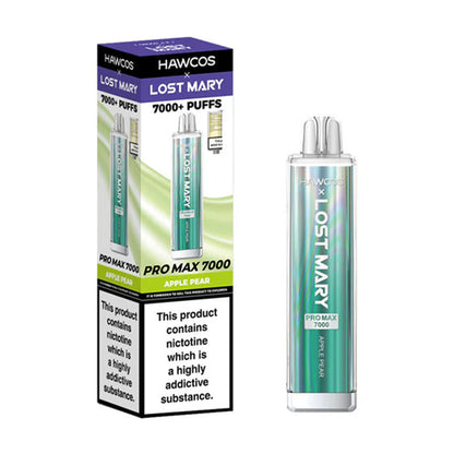 Hawcos x Lost Mary Pro Max 7000 Prefilled Vape Kit Box of 10, Apple Pear Flavour